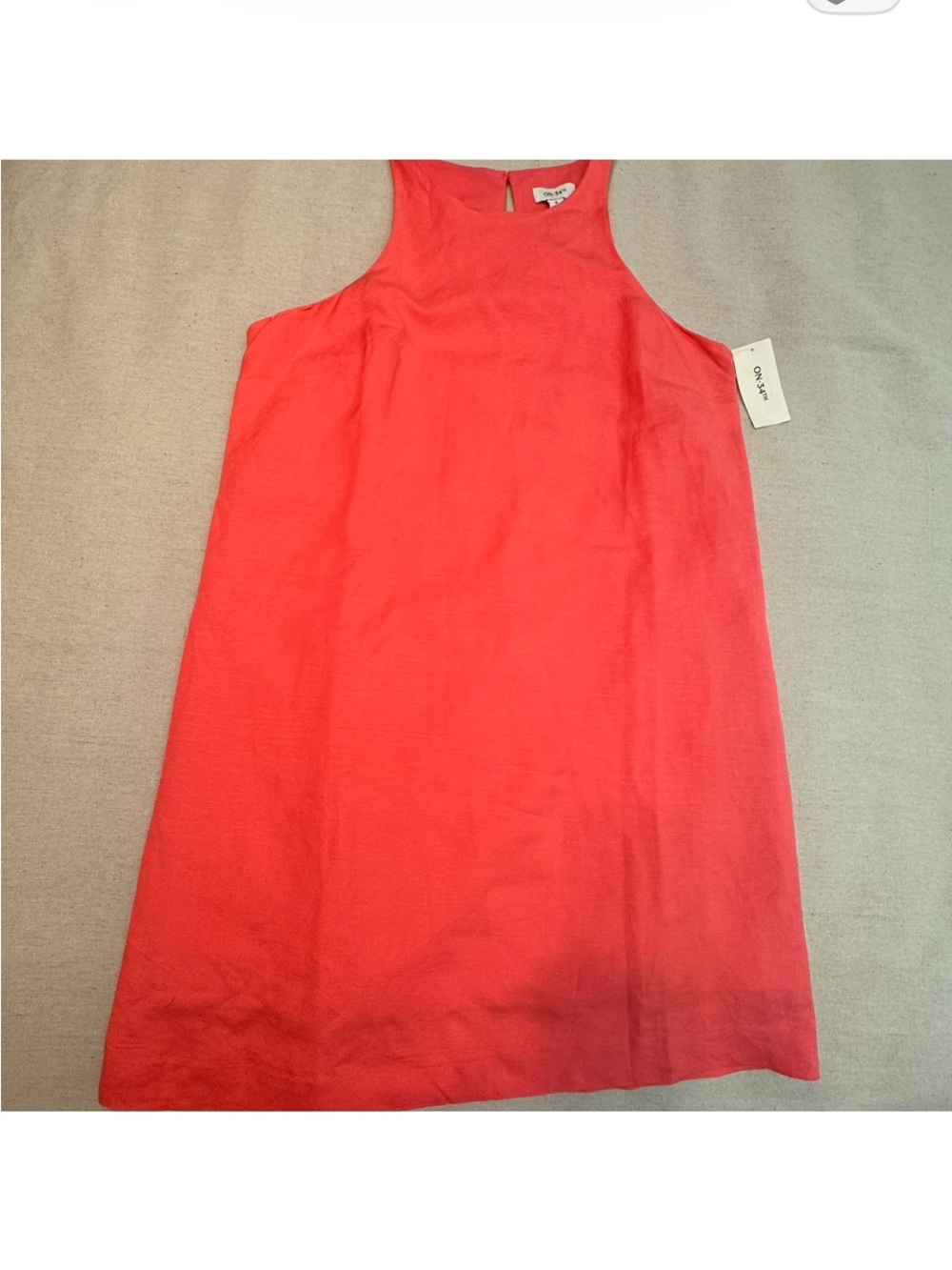Sleeveless Coral Shift Dress
